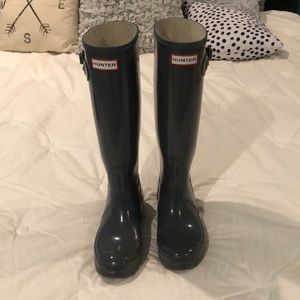 Hunter Boots glossy grey